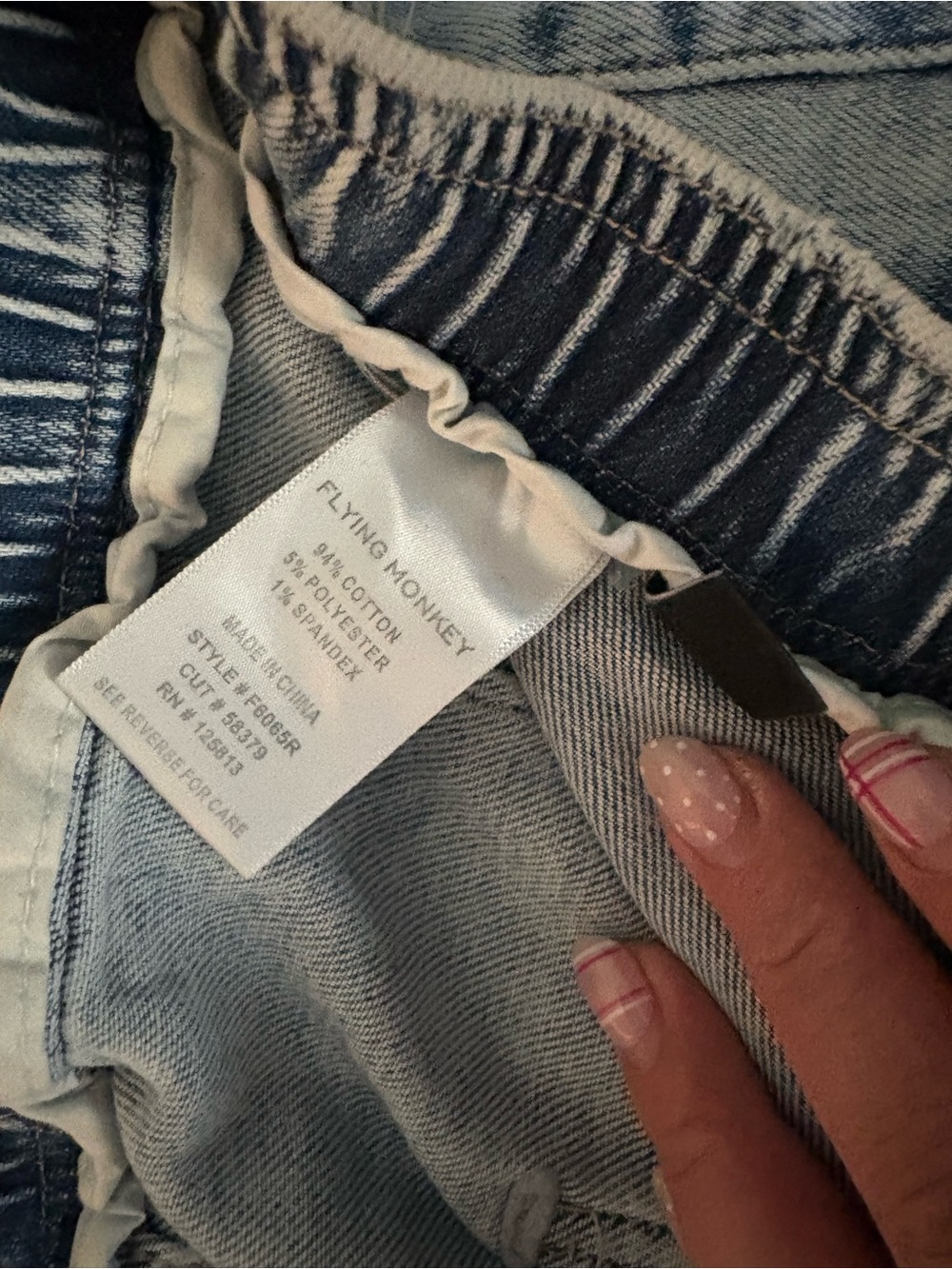 Flying Monkey Light Blue Elastic Waist Denim Pants - Picture 2 of 3